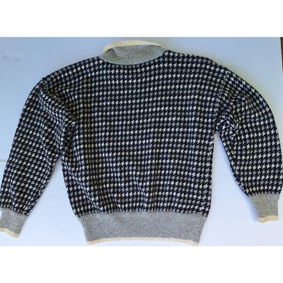 Liz Claiborne Collection Lambswool Angora Houndstooth Sweater M Preppy Twee - Picture 10 of 10